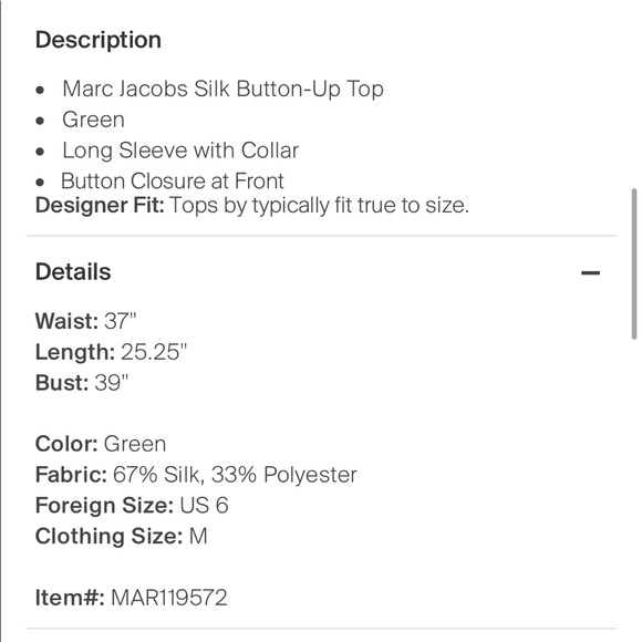 Marc Jacobs Silk Button Up (RARE) - Picture 4 of 5